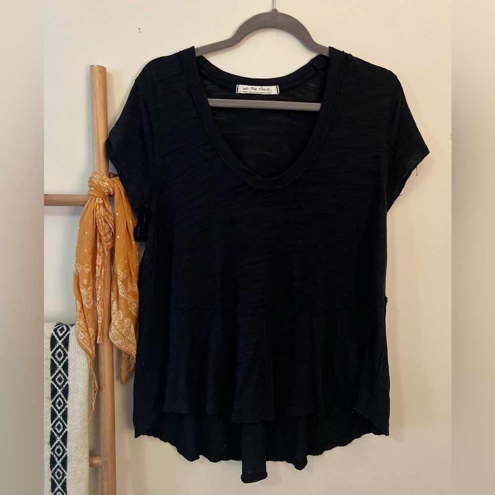 Free People baby doll t shirt in black